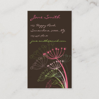 Tarjeta De Visita El diente de león rosado dulce florece moda