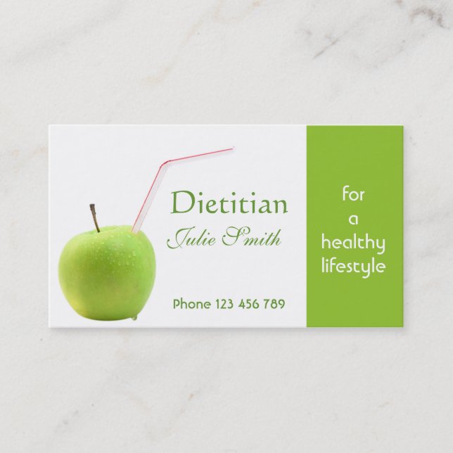 Tarjeta de visita el dietético (Anverso)