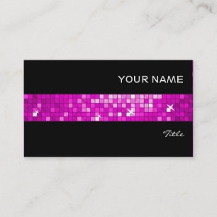 Tarjeta De Visita El disco teja negro rosado de la raya de la teja