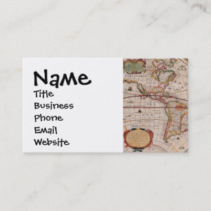 Tarjeta De Visita El diseño antiguo del mapa de Viejo Mundo del