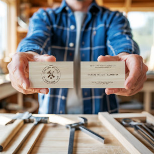 Tarjeta De Visita El diseño de grano de madera moderno luce el logot