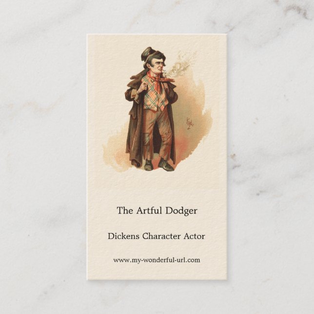 Tarjeta De Visita El divertido duelo de Kyd, Oliver Twist de Dickens (Anverso)