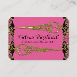Tarjeta De Visita El doble Scissors el Barroco Hairstyist de la