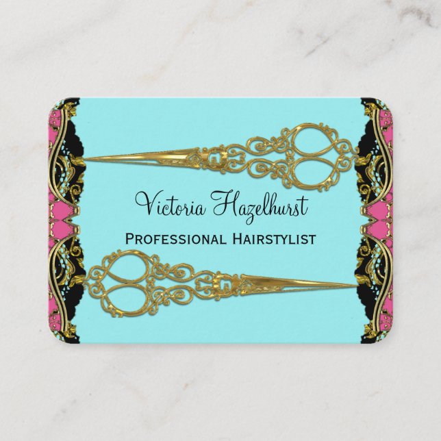 Tarjeta De Visita El doble Scissors el Barroco Hairstyist de París (Anverso)