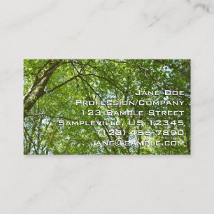 Tarjeta De Visita El dosel de la primavera deja la naturaleza verde