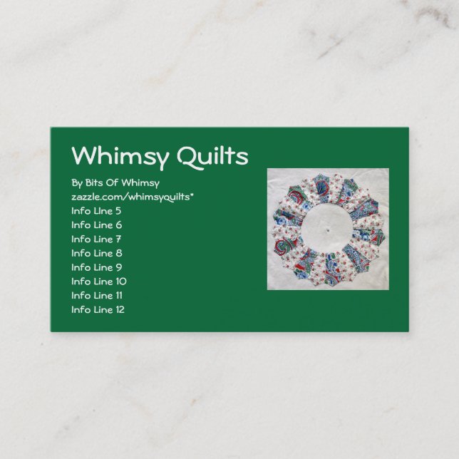 Tarjeta De Visita El edredón de Nellie de la abuela - bloque #1 (Anverso)