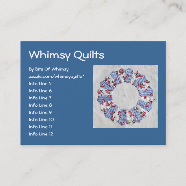 Tarjeta De Visita El edredón de Nellie de la abuela - bloque #3 (Anverso)