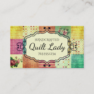 Tarjeta De Visita El edredón del grunge del quilter que acolcha