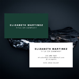 Tarjeta De Visita El elegante frente verde esmeralda y el reverso pe