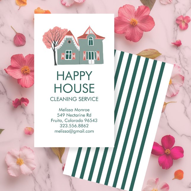 Tarjeta De Visita El encanto de los servicios domésticos de limpieza (House Cleaning Home Services Charming Business Card
)