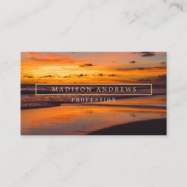 Tarjeta De Visita El entorno moderno de la playa Sunset (Anverso)