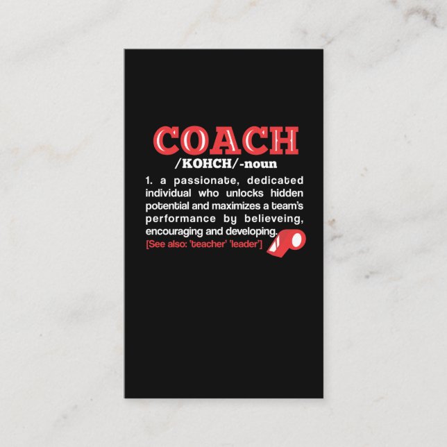 Tarjeta De Visita El entrenar divertido del equipo de la definición (Anverso)