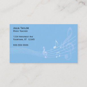 Tarjeta De Visita El equipo de música Wave Music Teacher