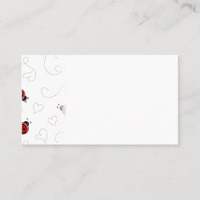 Tarjeta De Visita El escarabajo Red Ladybug Insect Lover Black Heart (Anverso)