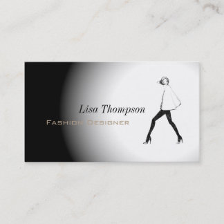 Tarjeta De Visita El estilo modelo del diseñador de moda viste al