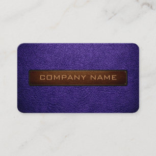 Tarjeta De Visita El estilo moderno azul magenta violeta y cuero neg