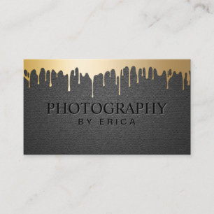 Tarjeta De Visita El estudio de la fotografía gotea oro elegante ne
