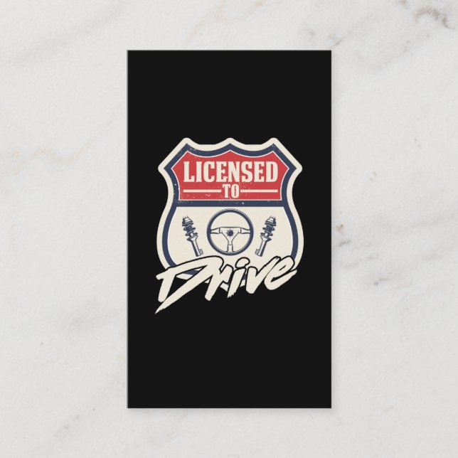 Tarjeta De Visita El examen de la licencia de conducción pasó a ser  (Anverso)