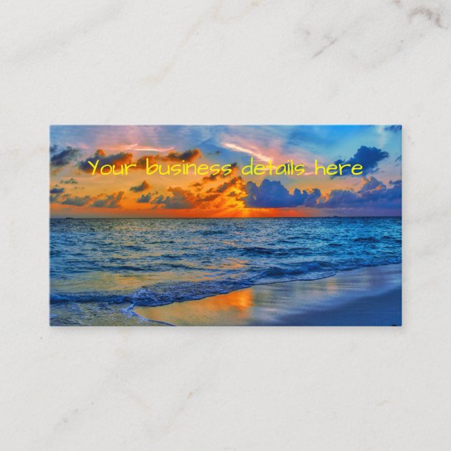 Tarjeta De Visita El exótico Sunset Beach Sea (Anverso)