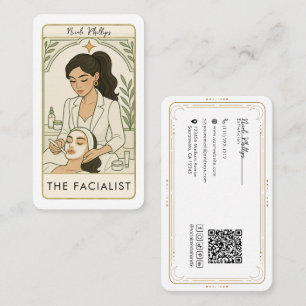 Tarjeta De Visita El facialista cuidado de la piel Tarot los medios
