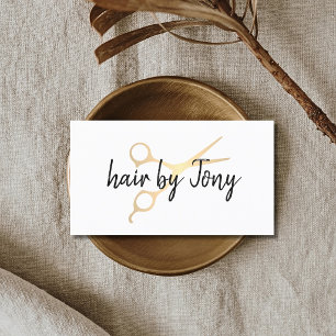 Tarjeta De Visita El falso oro elegante mínimo Scissors al estilist
