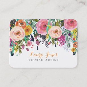 Tarjeta De Visita El florista floral pintado añade para poseer