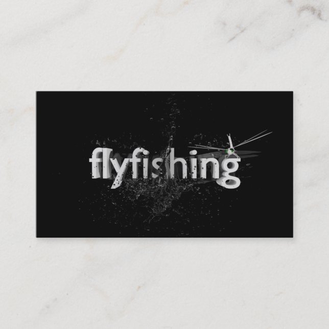 Tarjeta De Visita El Flyfishing blanco y negro (Anverso)