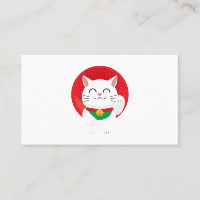 Tarjeta De Visita El gato Maneki Neko Japón Lucky Cat Graciosa idea  (Anverso)