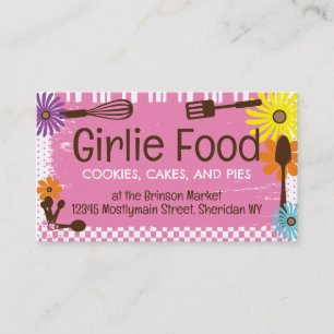 Tarjeta De Visita el girlie florece cocinando negocio culinario que