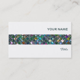 Tarjeta De Visita El Glitz teja blanco multicolor de la raya de 2