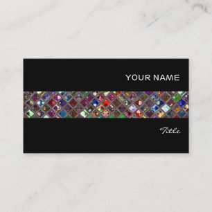 Tarjeta De Visita El Glitz teja negro multicolor de la raya de la