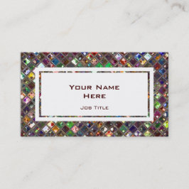 Tarjeta De Visita El Glitz teja rectángulo blanco multicolor