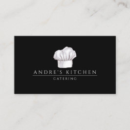 Tarjeta De Visita El Gorra negro del chef culinario acuarela