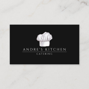 Tarjeta De Visita El Gorra negro del chef culinario acuarela