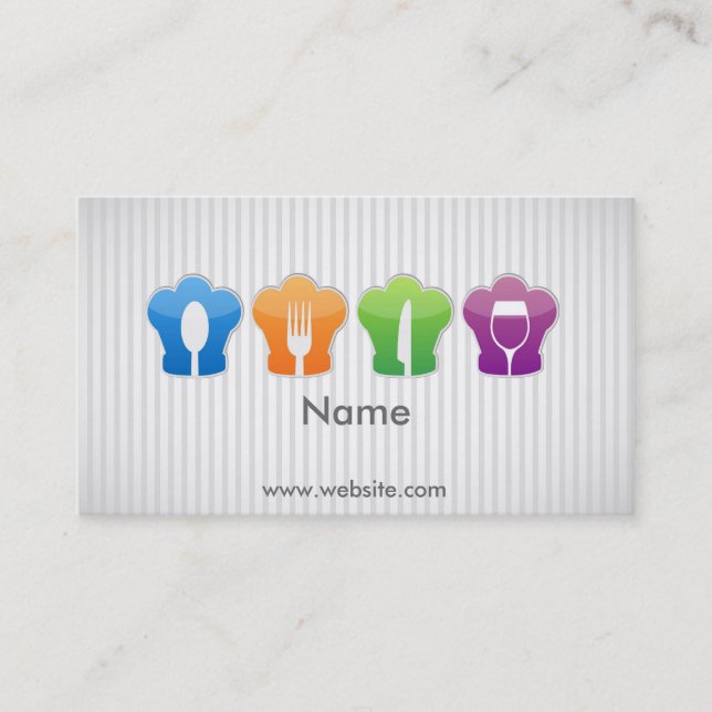 Tarjeta De Visita El gorra y los utensilios del cocinero (Anverso)