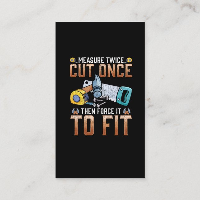 Tarjeta De Visita El gracioso carpintero papá Chiste Humor de Woodwo (Anverso)