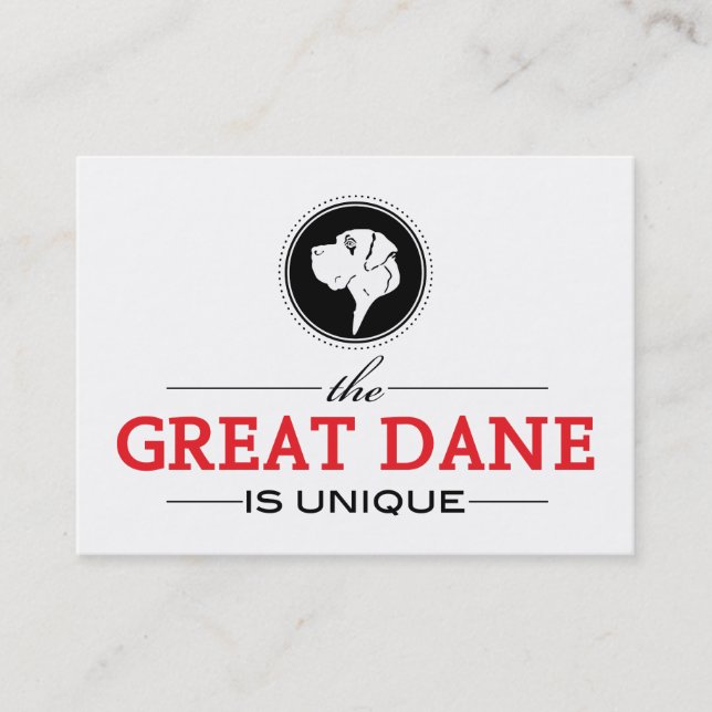 Tarjeta De Visita el Gran Danés es único (Anverso)