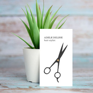 Tarjeta De Visita El gris blanco elegante minimalista Scissor al