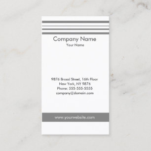 Tarjeta De Visita El gris elegante clásico raya al consultor