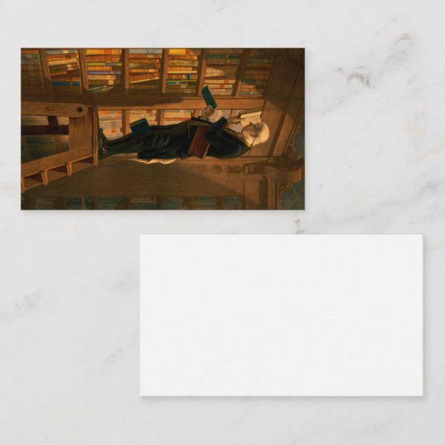 Tarjeta De Visita El gusano de los libros, 1861, de Carl Spitzweg (Anverso / Reverso)