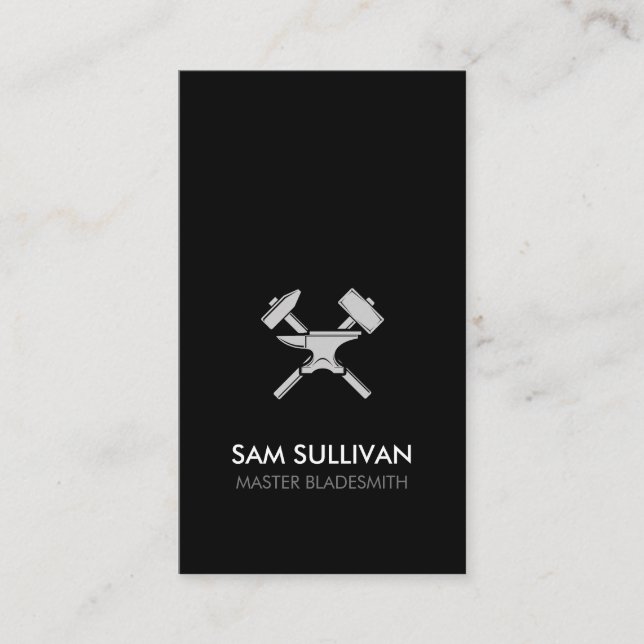 Tarjeta De Visita El herrero Iron Works Metalizado (Anverso)
