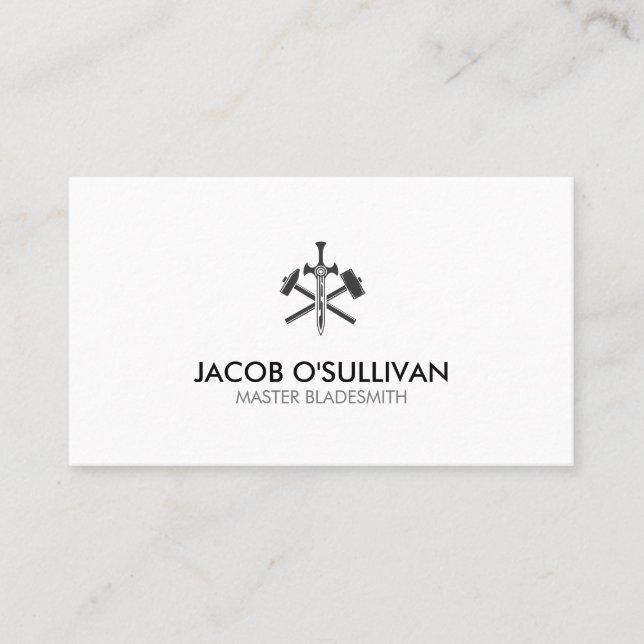 Tarjeta De Visita El herrero Iron Works Metalizado (Anverso)