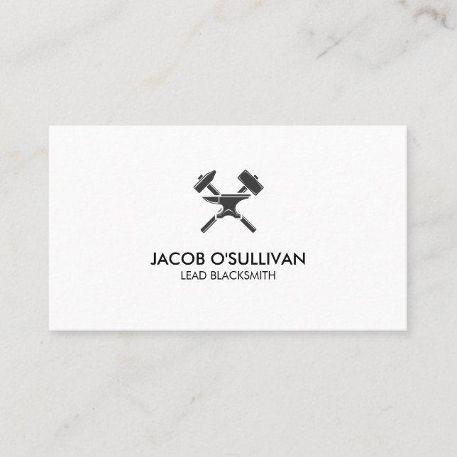 Tarjeta De Visita El herrero Iron Works Metalizado (Anverso)