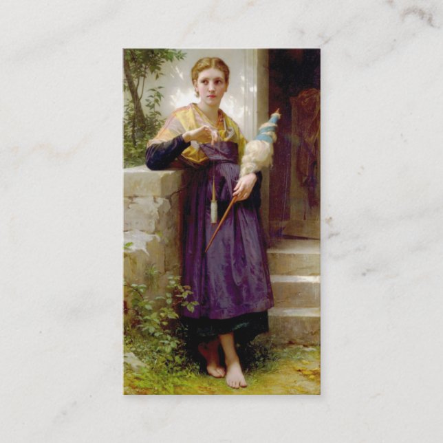 Tarjeta De Visita El hilandero, William-Adolphe Bouguereau (Anverso)