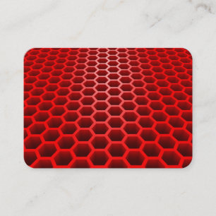 Tarjeta De Visita El Honeycomb en perspectiva rojo