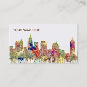 Tarjeta De Visita El horizonte de Atlanta Georgia SG-Se descoloró