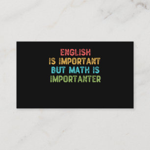 Tarjeta De Visita El inglés es importante, pero las matemáticas son