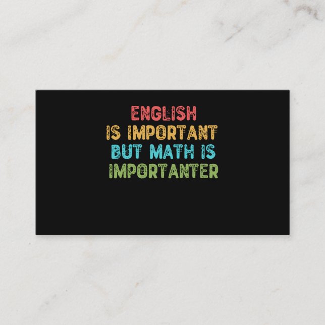 Tarjeta De Visita El inglés es importante, pero las matemáticas son  (Anverso)