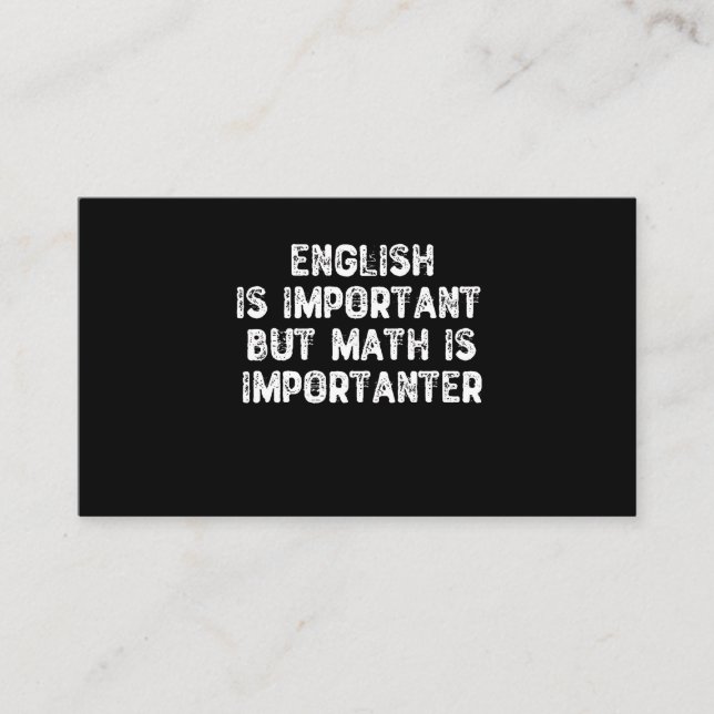 Tarjeta De Visita El inglés es importante, pero las matemáticas son  (Anverso)