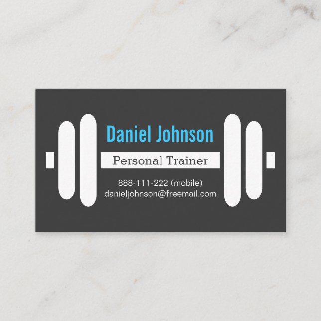 Tarjeta De Visita El instructor personal de la aptitud moderna carga (Anverso)